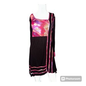 Parsley & Sage‎ Womens Multicolor Boho Tunic Purple Pink Orange Black SZ M (114)